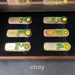 Franklin Mint Collector Knives John Deere Knife Set of 6 Wood Display Case