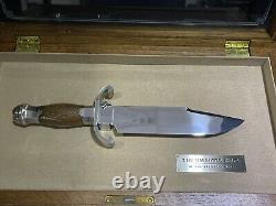 Franklin Mint The Jim Bowie Knife with Wood Display Case NO KEY