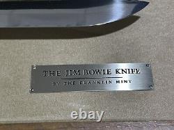 Franklin Mint The Jim Bowie Knife with Wood Display Case NO KEY