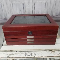 Gaurdhouse box case coin storage holder drawers display red cherry wood slab