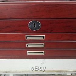 Gaurdhouse box case coin storage holder drawers display red cherry wood slab