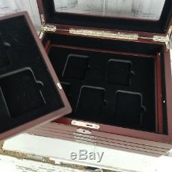 Gaurdhouse box case coin storage holder drawers display red cherry wood slab