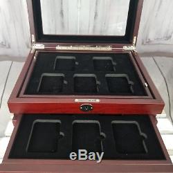 Gaurdhouse box case coin storage holder drawers display red cherry wood slab