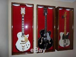 Gibson Les Paul Guitar Display Case Holder Rack Cabinet Fender Electric Bass