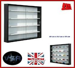 Glass Display Cabinet Case Shelf Storage Collectors Furniture Room Wall Decor UK