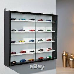 Glass Display Cabinet Case Shelf Storage Collectors Furniture Room Wall Decor UK