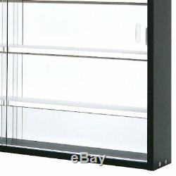 Glass Display Cabinet Case Shelf Storage Collectors Furniture Room Wall Decor UK