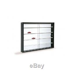 Glass Display Cabinet Wall Furniture Wood Shelves Collectibles Storage Case Door