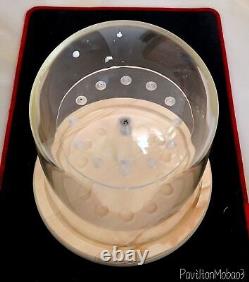 Glass Dome Display Case W+ Acrylic 2 Shelves W+ Wood Base Porcelain Thimbles