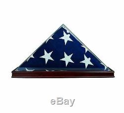 Glass Flag Display Case for 9.5' x 5' Flag Real Glass, Real Wood Free Shipping