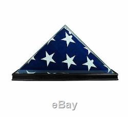 Glass Flag Display Case for 9.5' x 5' Flag Real Glass, Real Wood Free Shipping