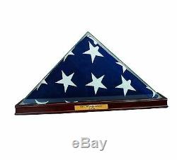 Glass Flag Display Case for 9.5' x 5' Flag Real Glass, Real Wood Free Shipping