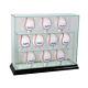 Glass Upright 10 Baseball Display Case Uv Protection Black Wood And Mirror