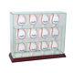 Glass Upright 12 Baseball Display Case Uv Protection Cherry Wood And Mirror