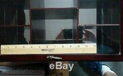 Glass wall large 24 inch curio cabinet wall display case mirror back wood case