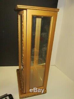 Gold Wood Glass And Mirror Display Case 21 1/2 Tall