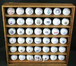 Golf Ball Collection Lot 107 Some Signed, Many Rare Logos with3 Wood Display Cases