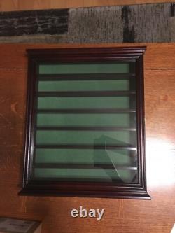 Golf Ball Display Case 49 Pcs Cherry & Green Wall Glass Door Cabinet Wood Rack