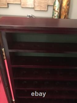 Golf Ball Display Case 49 Pcs Cherry & Green Wall Glass Door Cabinet Wood Rack