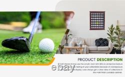 Golf Ball Display Case 49 Pcs Cherry & Green Wall Glass Door Cabinet Wood Rack