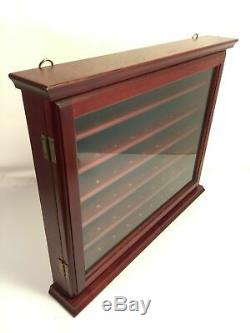 Golf Ball Display Case Knick Knack Curio With Glass Swing Door Wall Mountable