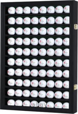 Golf Ball Display Case Solid Wood, Lockable Acrylic, Wall Mounted Holder
