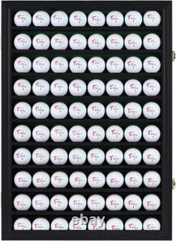 Golf Ball Display Case Solid Wood, Lockable Acrylic, Wall Mounted Holder