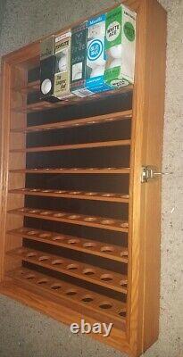 Golf Ball Wood 90 Ball Display Case Vintage Golf Balls Included