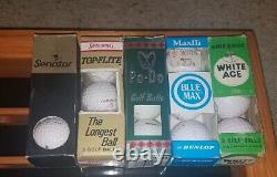 Golf Ball Wood 90 Ball Display Case Vintage Golf Balls Included