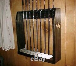 Golf Club Display Rack Case Wood Wall / Floor for 9 Rare Scotty Cameron Putters