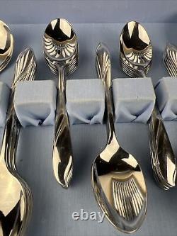 Gorham Americraft Stainless Flatware- Lisa Pattern-74 Pc. With Wood Display Case