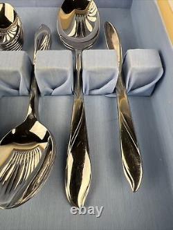 Gorham Americraft Stainless Flatware- Lisa Pattern-74 Pc. With Wood Display Case
