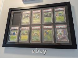 Graded Trading Card Display Case 10 PSA Slabs Sport Football Baseball Wood Frame