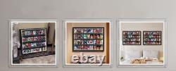 Graded Trading Card Display Case 35 LED Light Sport Baseball Wood Wall Cabinet