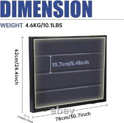 Graded Trading Card Display Case 36 LED Light Sport Baseball Wood Wall Cabinet