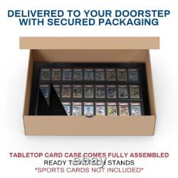 Graded Trading Card Display Case 36 PSA Slabs Tabletop USA Sport Wood Show Stand