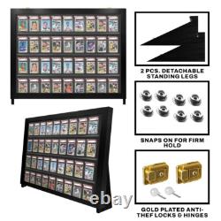 Graded Trading Card Display Case 36 PSA Slabs Tabletop USA Sport Wood Show Stand