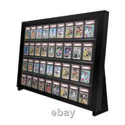 Graded Trading Card Display Case 36 PSA Slabs Tabletop USA Sport Wood Show Stand