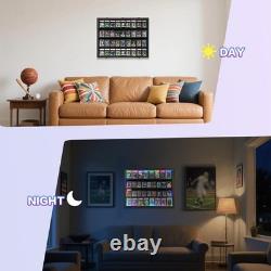 Graded Trading Card Display Case 36 RGB LED Light Sport PSA Slabs Wood Cabinet