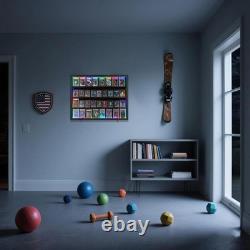 Graded Trading Card Display Case 36 RGB LED Light Sport PSA Slabs Wood Cabinet