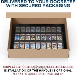 Graded Trading Card Display Case 36 Sport PSA Slabs Black Wood USA Made Cabinet
