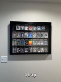 Graded Trading Card Display Case 36 Sport PSA Slabs Black Wood USA Made Cabinet