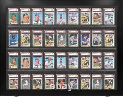 Graded Trading Card Display Case 36 Sport PSA Slabs Black Wood USA Made Cabinet
