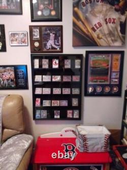 Graded Trading Card Display Case 3 Pack 35 Sport Baseball PSA Slabs Wood Cabinet