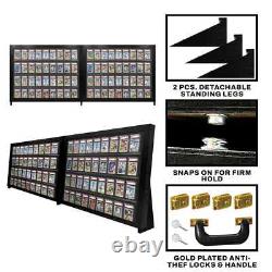 Graded Trading Card Display Case 72 PSA Slabs Tabletop USA Sport Wood Show Stand