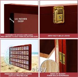 Graded Trading Card Display Case USA Made 55 Sport Cherry Wood Baseball PSA Slab