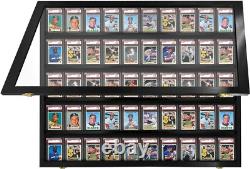 Graded Trading Card Display Case USA Made 55 Sport Solid Wood Baseball PSA Slabs