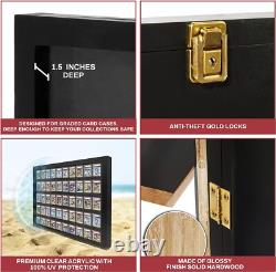 Graded Trading Card Display Case USA Made 55 Sport Solid Wood Baseball PSA Slabs