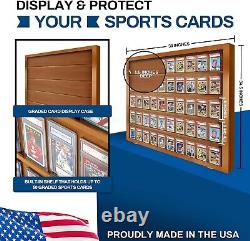 Graded Trading Card Display Case USA Made 55 Sport Walnut Wood Baseball PSA Slab