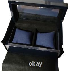 Grand Seiko 2-Slot Wooden Watch Box Display Case Limited Genuine Navy Blue Color